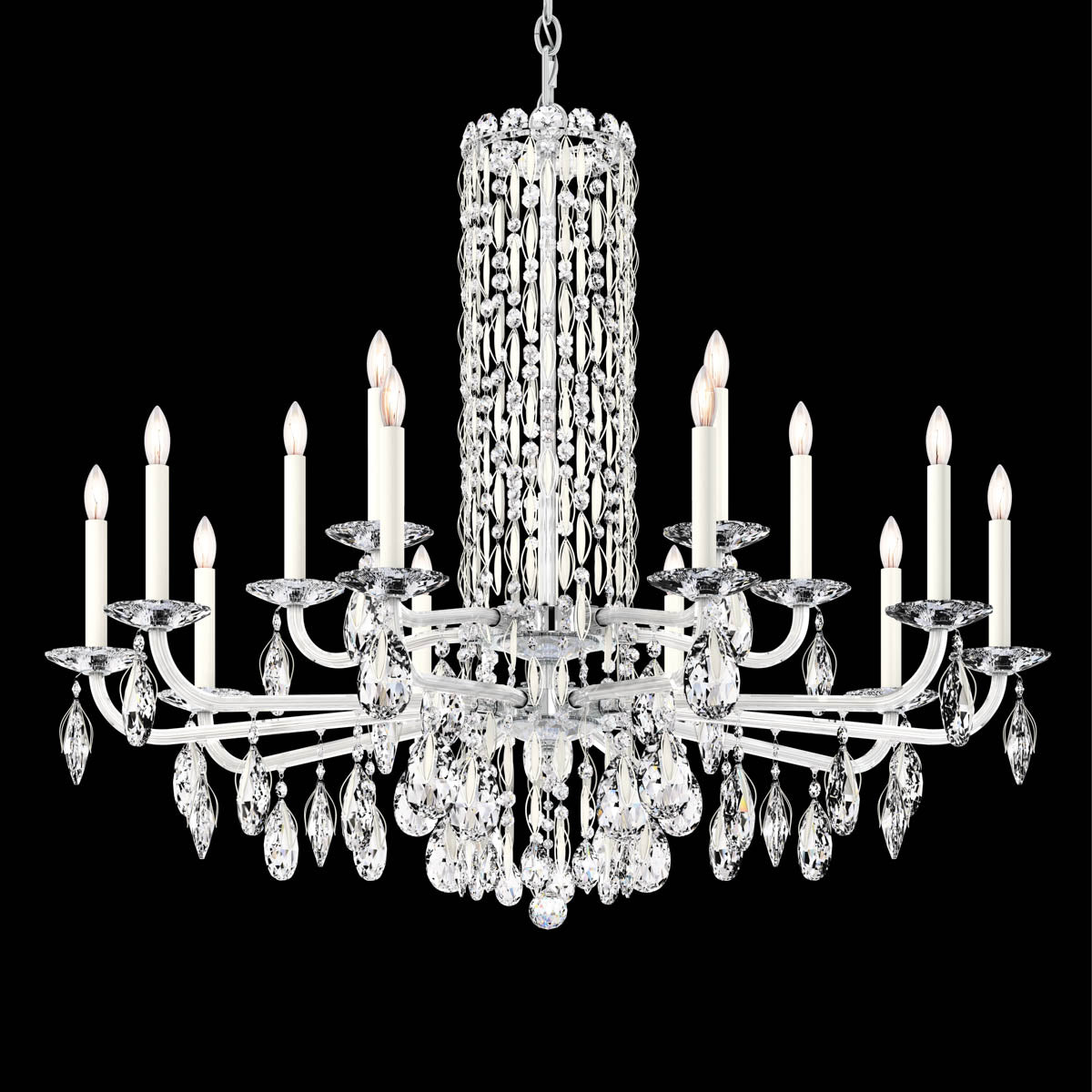 Siena Short Column Crystal Chandelier 41"