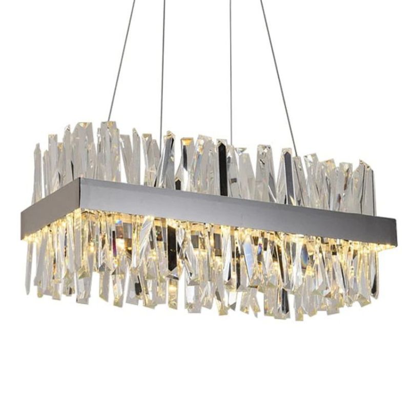 JC Wave Rectangular Crystal Chandelier