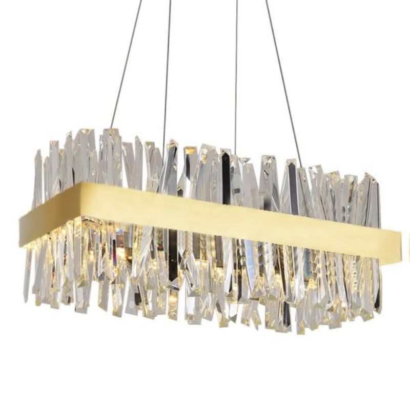 JC Wave Rectangular Crystal Chandelier