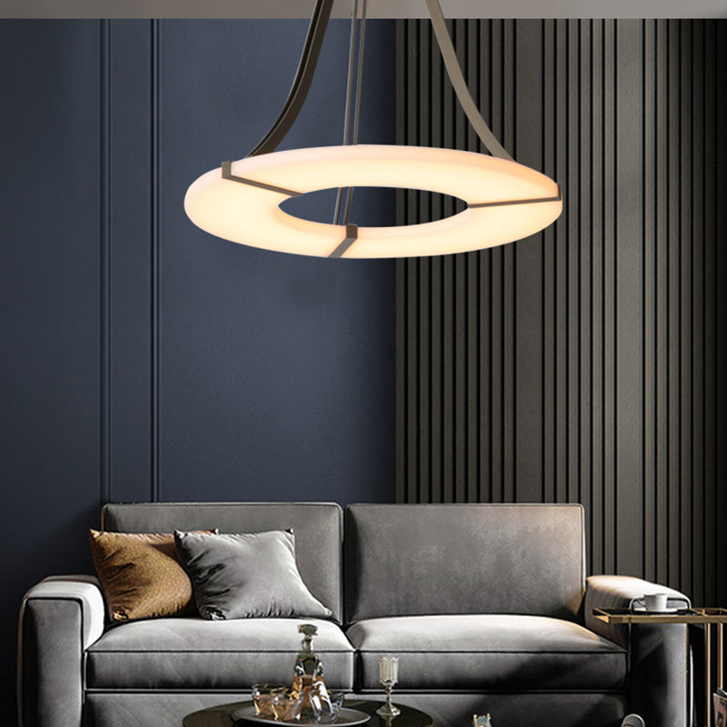 Nova Alabaster Round Plate Ceiling Chandelier