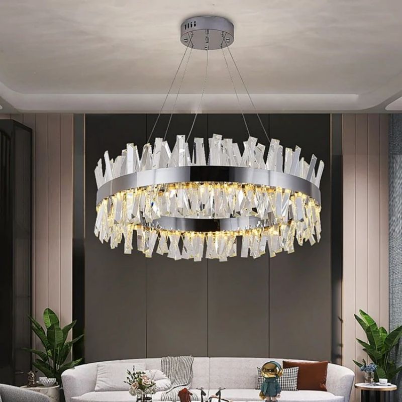 JC Wave Round Crystal Chandelier