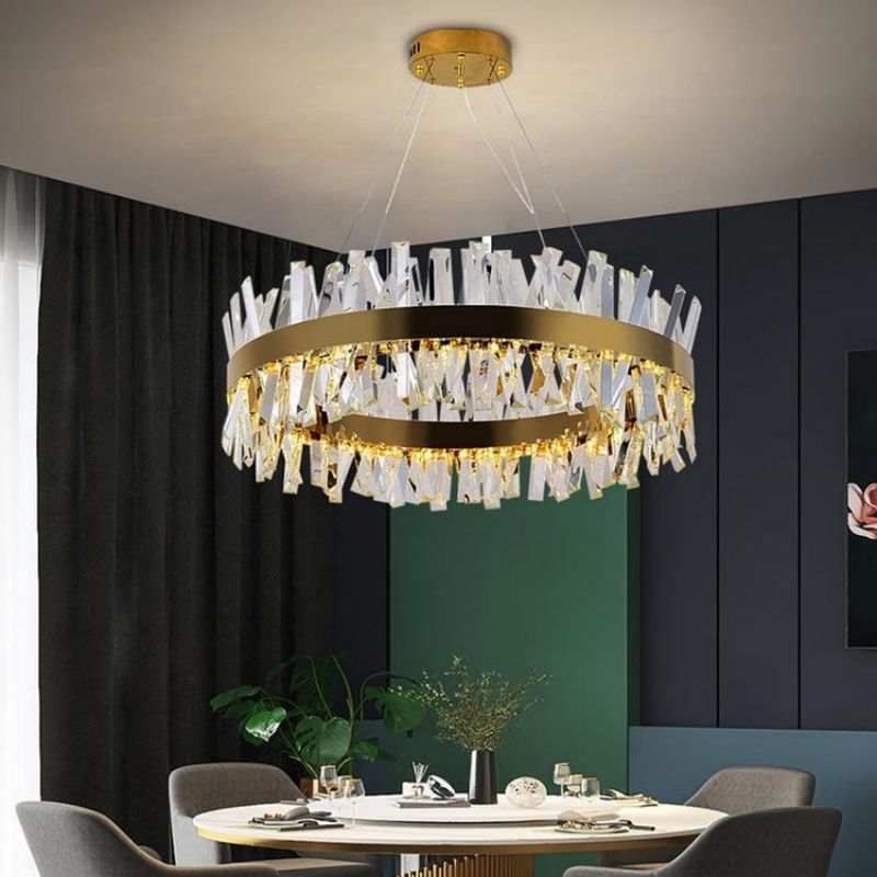 JC Wave Round Crystal Chandelier