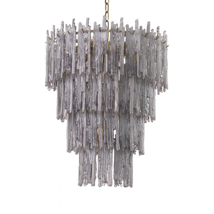 Bethel Roch Modern Glass Chandelier S/L - Brass & Glass