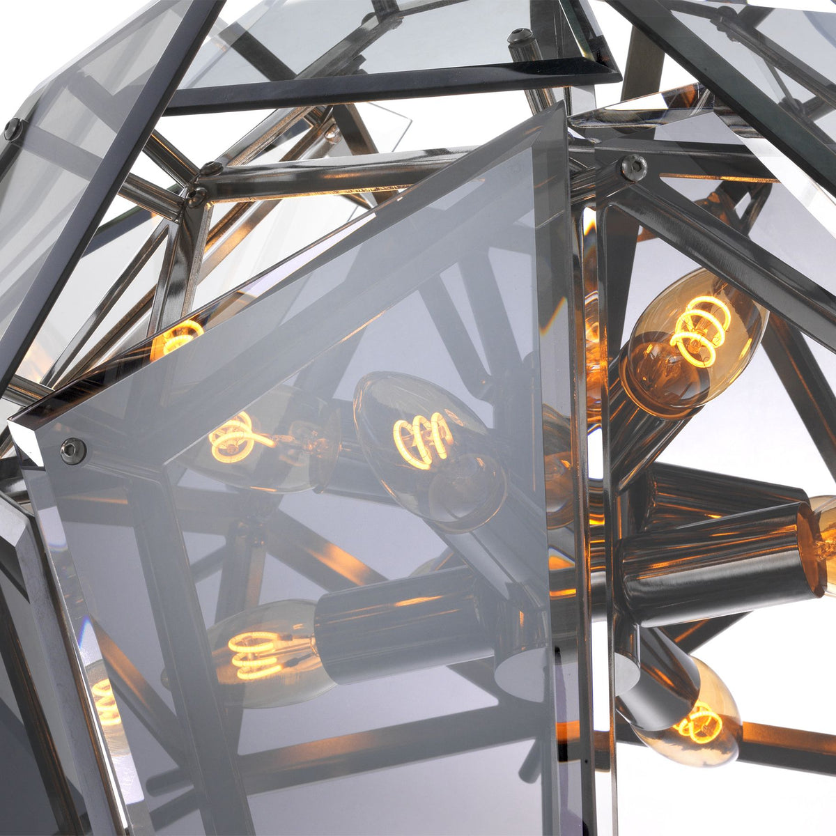 Shard Modern Glass Chandelier - Nickel/Gold
