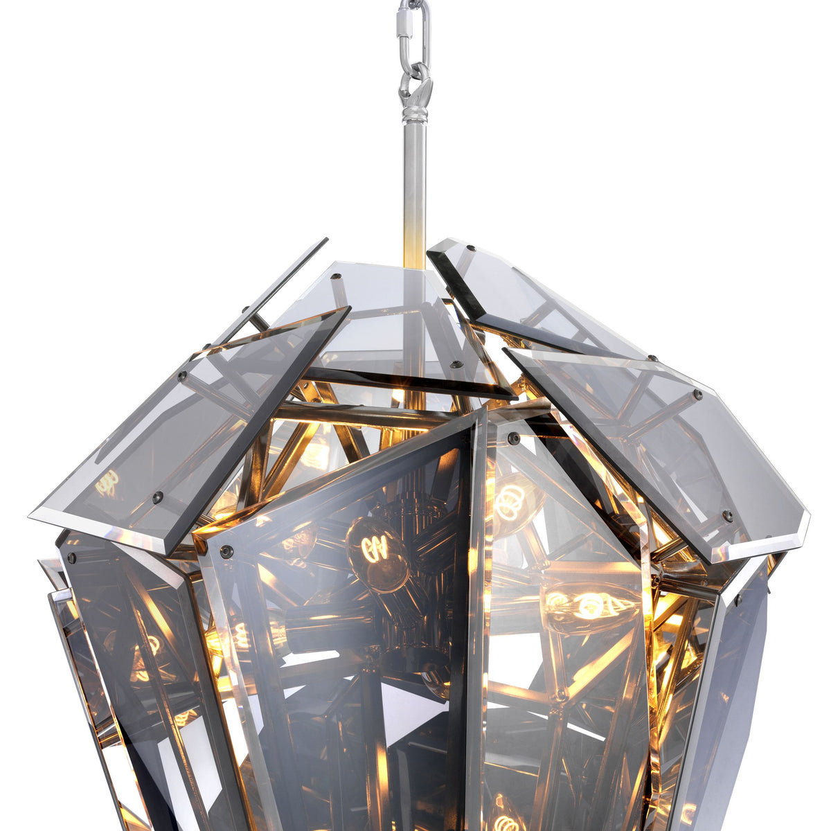Shard Modern Glass Chandelier - Nickel/Gold