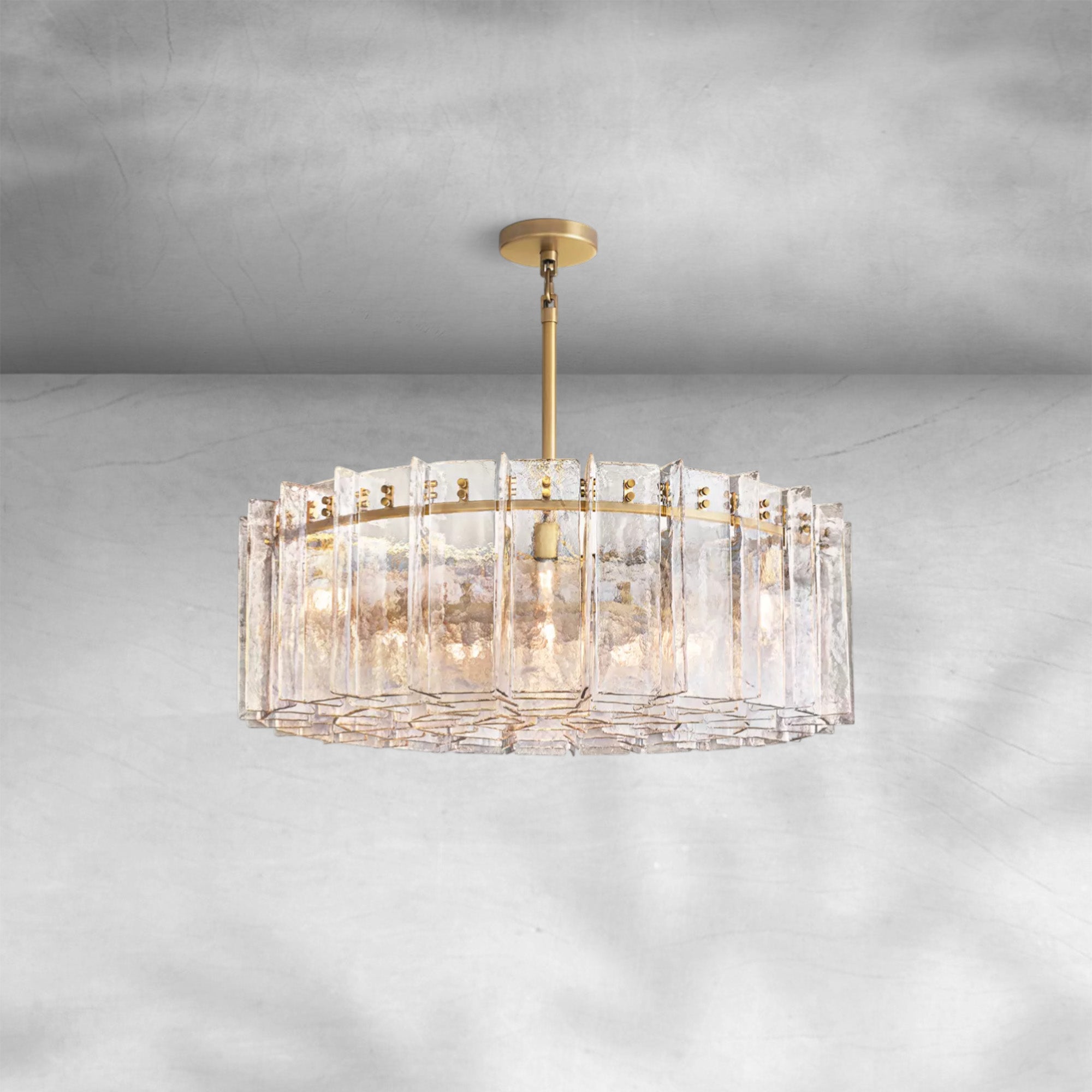 Lattace Clear Glass Round Chandelier 36"48"