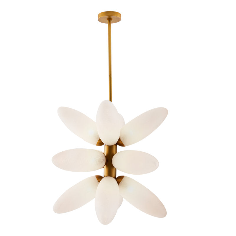 Arteriors Starling 12-Light Chandelier with Sputnik Silhouette and Frosted Glass Petals