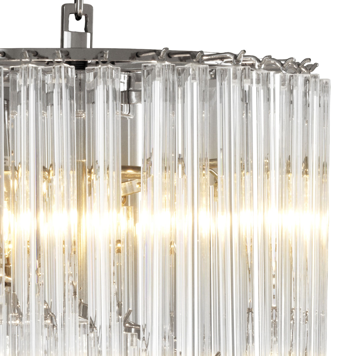 Trapani Modern Glass Chandelier - Nickel