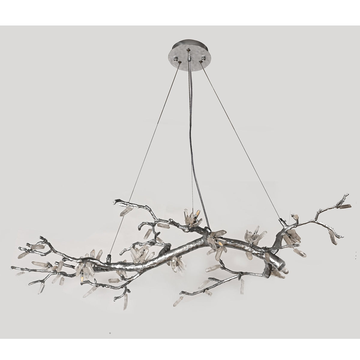 Selenite Crystal Blossom Branching Tree Chandelier