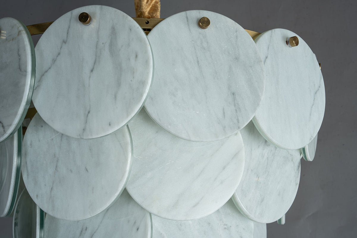 Modern Pearl Mist Gray Luxury stone Petal Chandelier