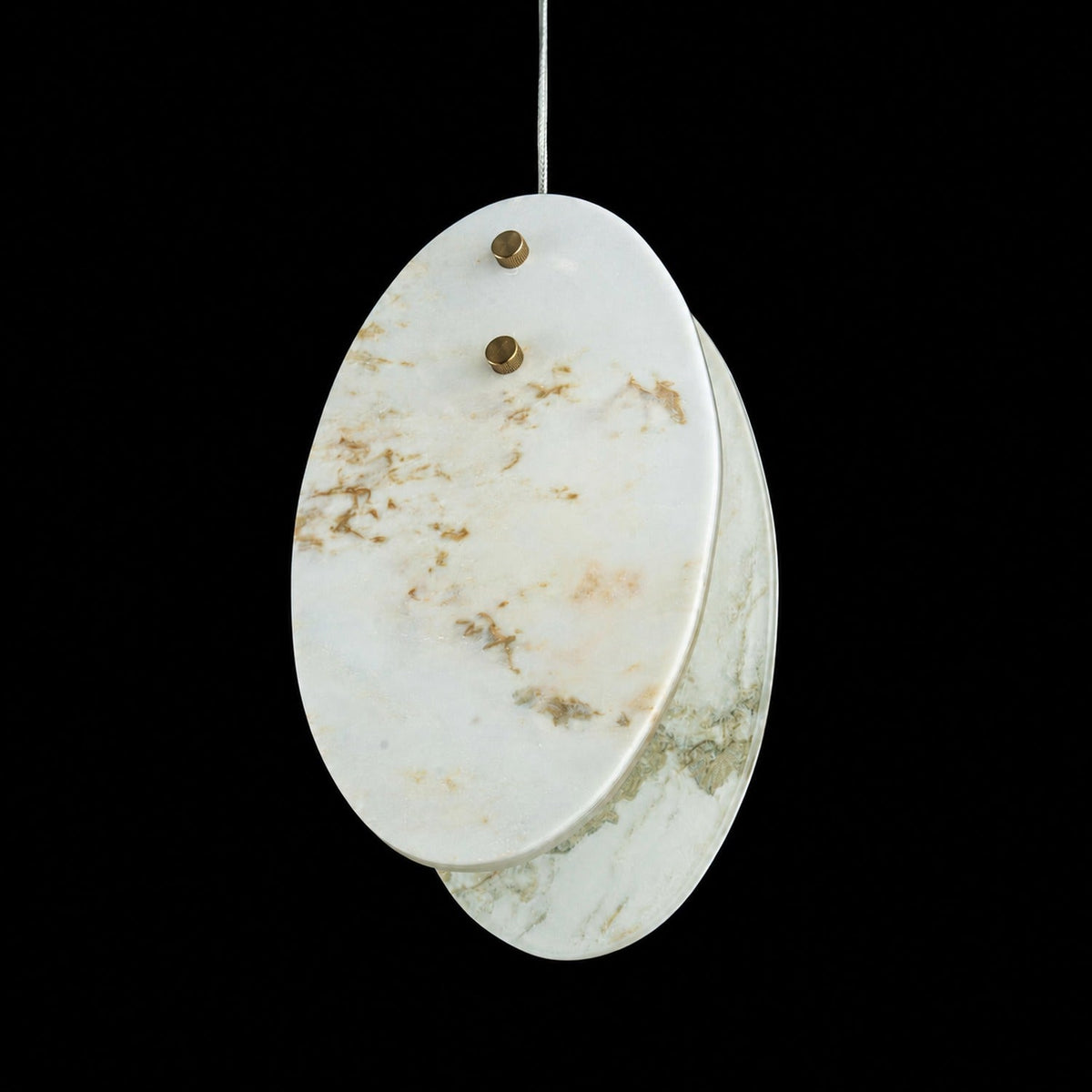 Modern Sculptural Luxury stone Oval Pendant Light Set