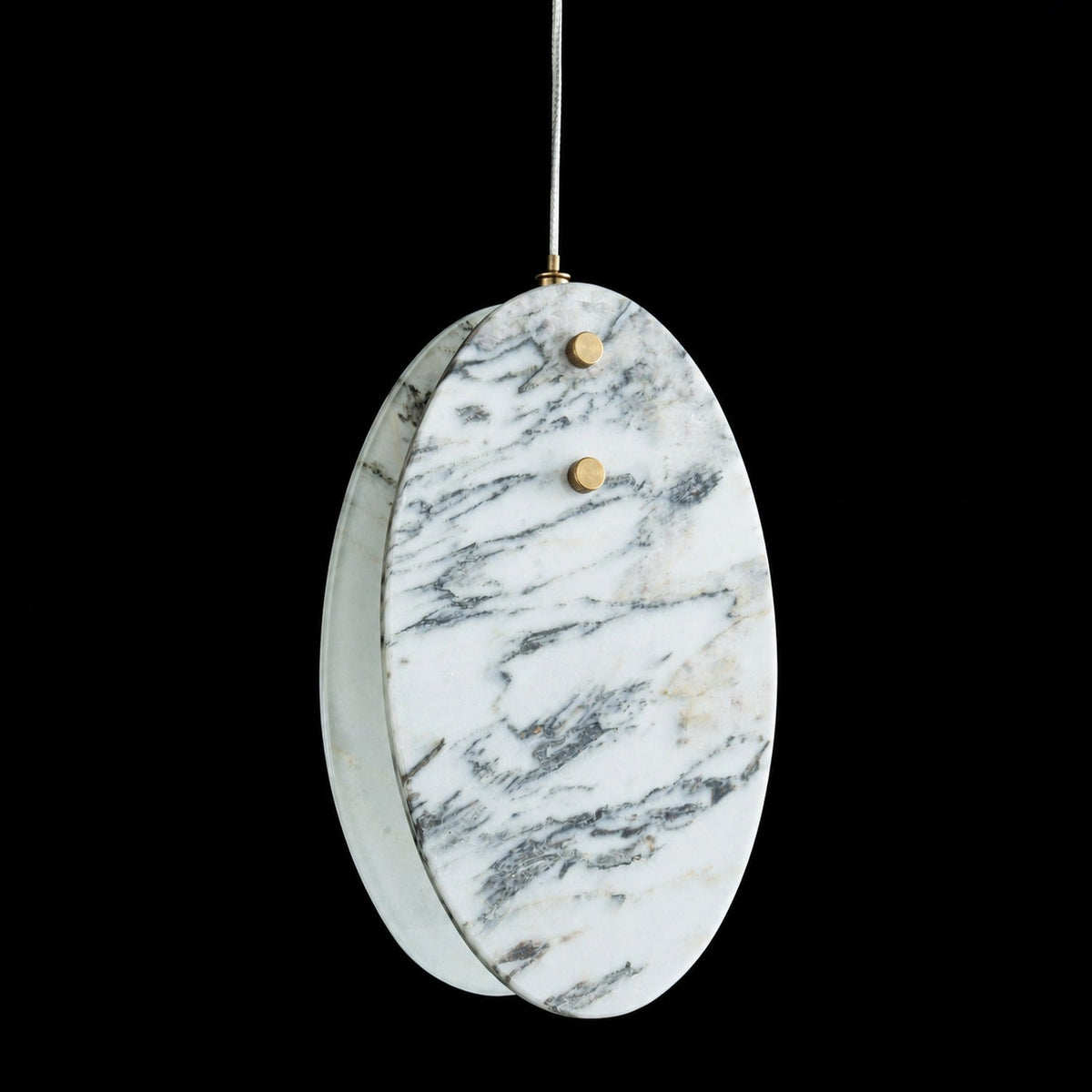 Modern Sculptural Luxury stone Oval Pendant Light Set