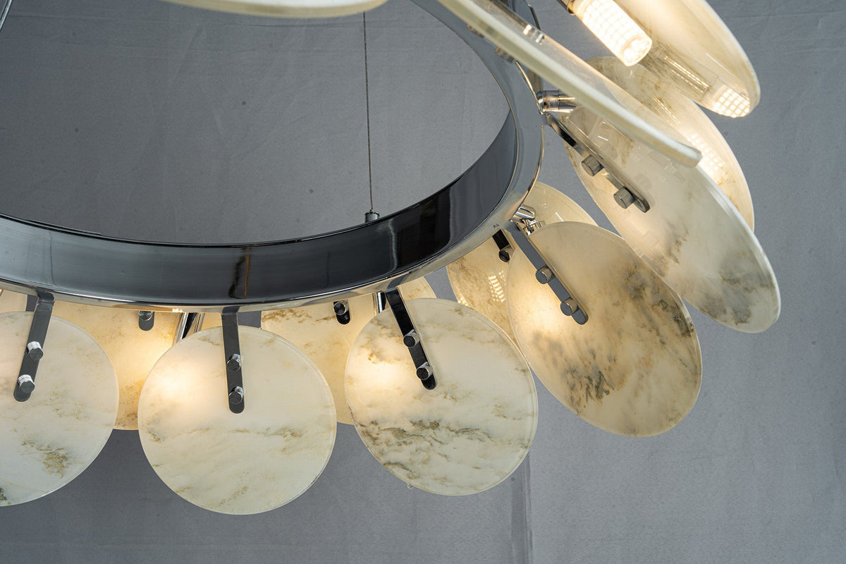 Modern Sculptural Luxury stone Petal Chandelier