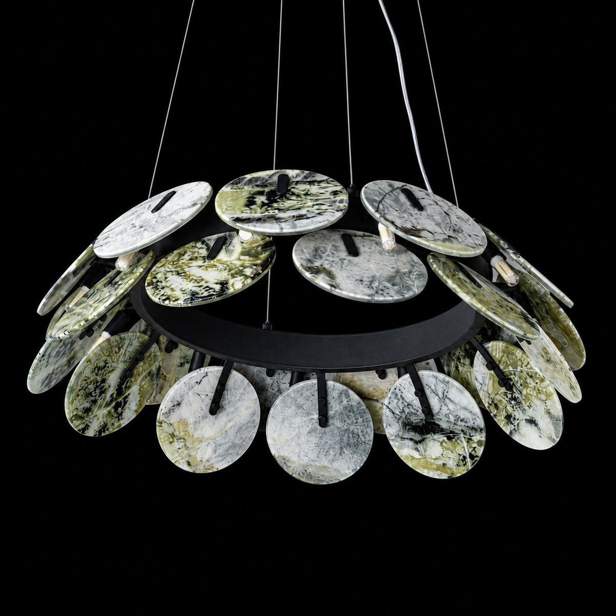 Modern Sculptural Luxury stone Petal Chandelier
