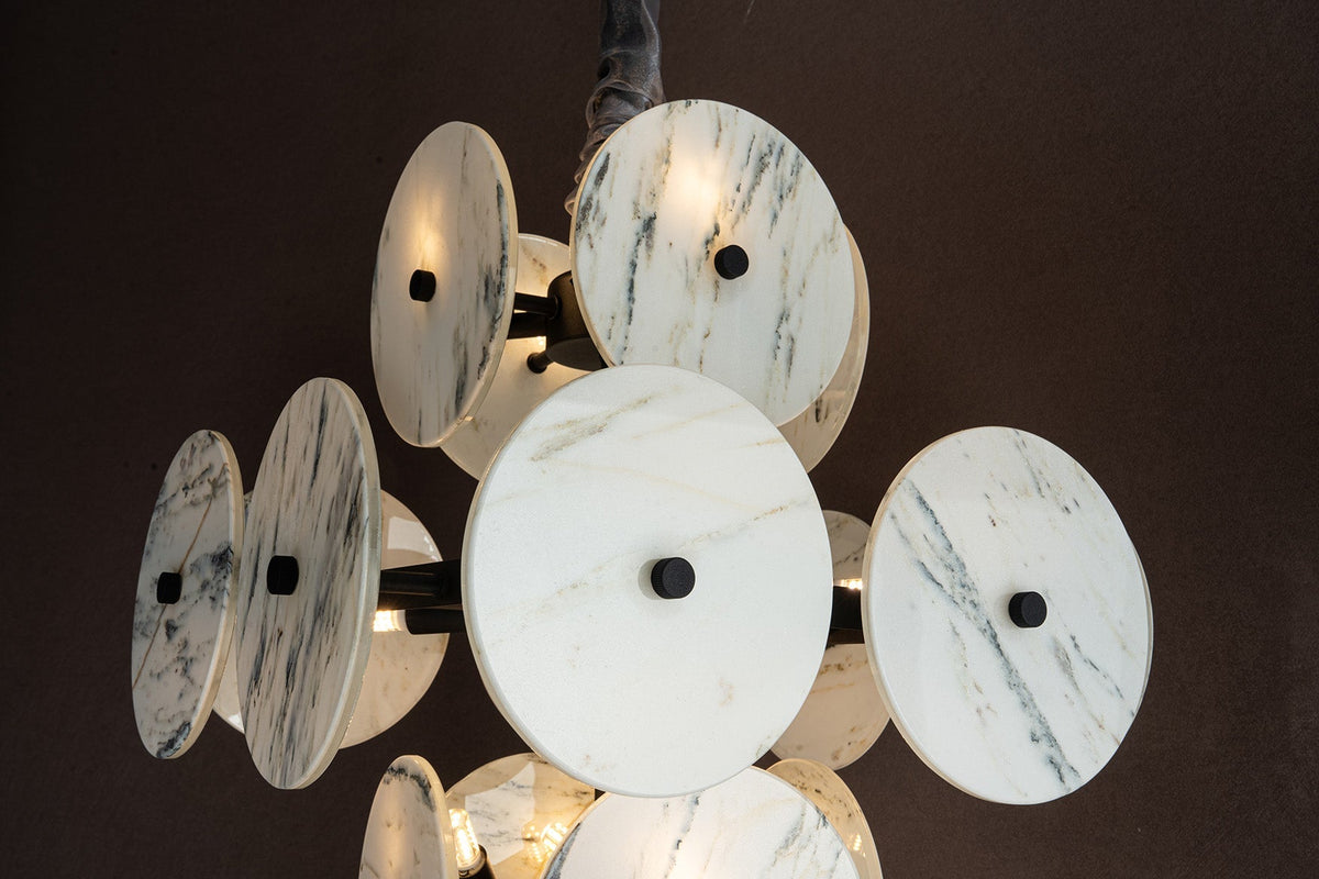 Modern Sculptural Luxury stone Cluster Chandelier