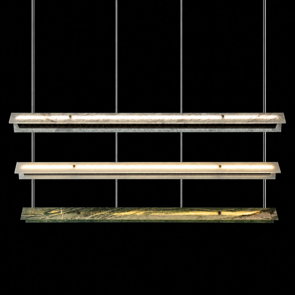 Modern Slim Luxury stone Linear LED Pendant Light