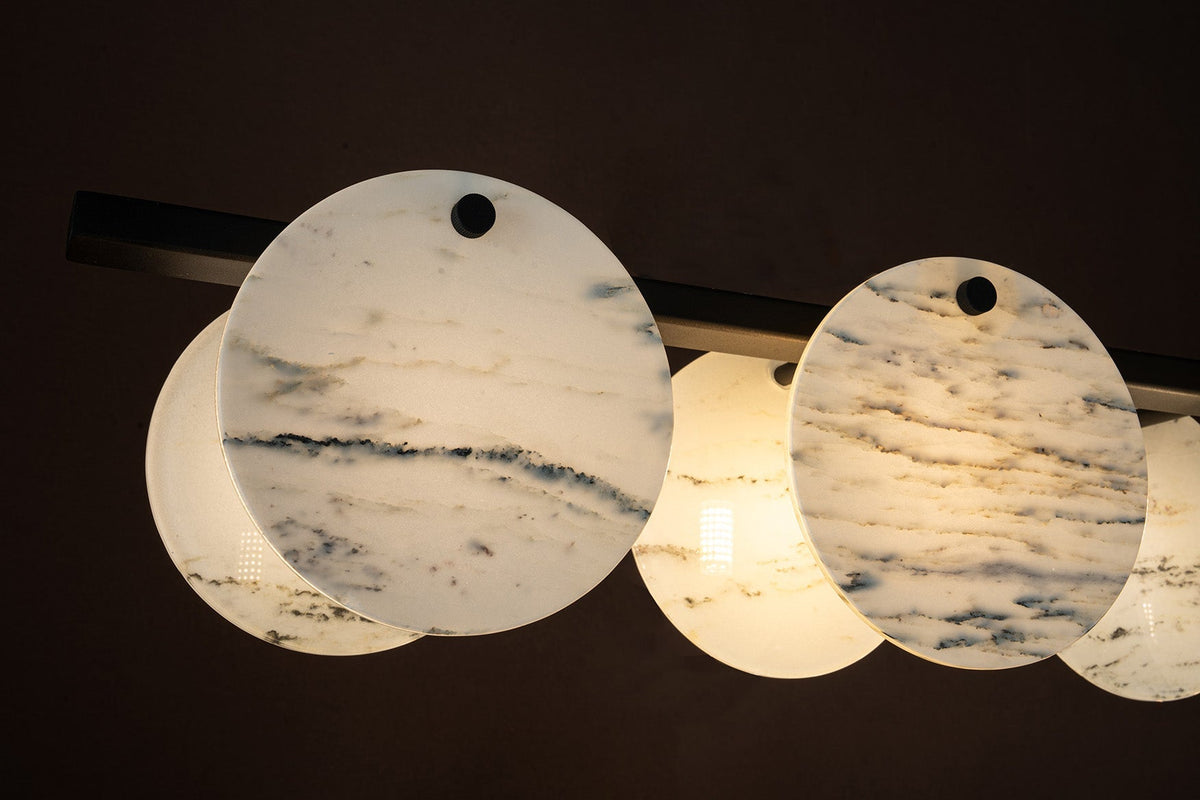 Modern Sculptural Luxury stone Linear Chandelier