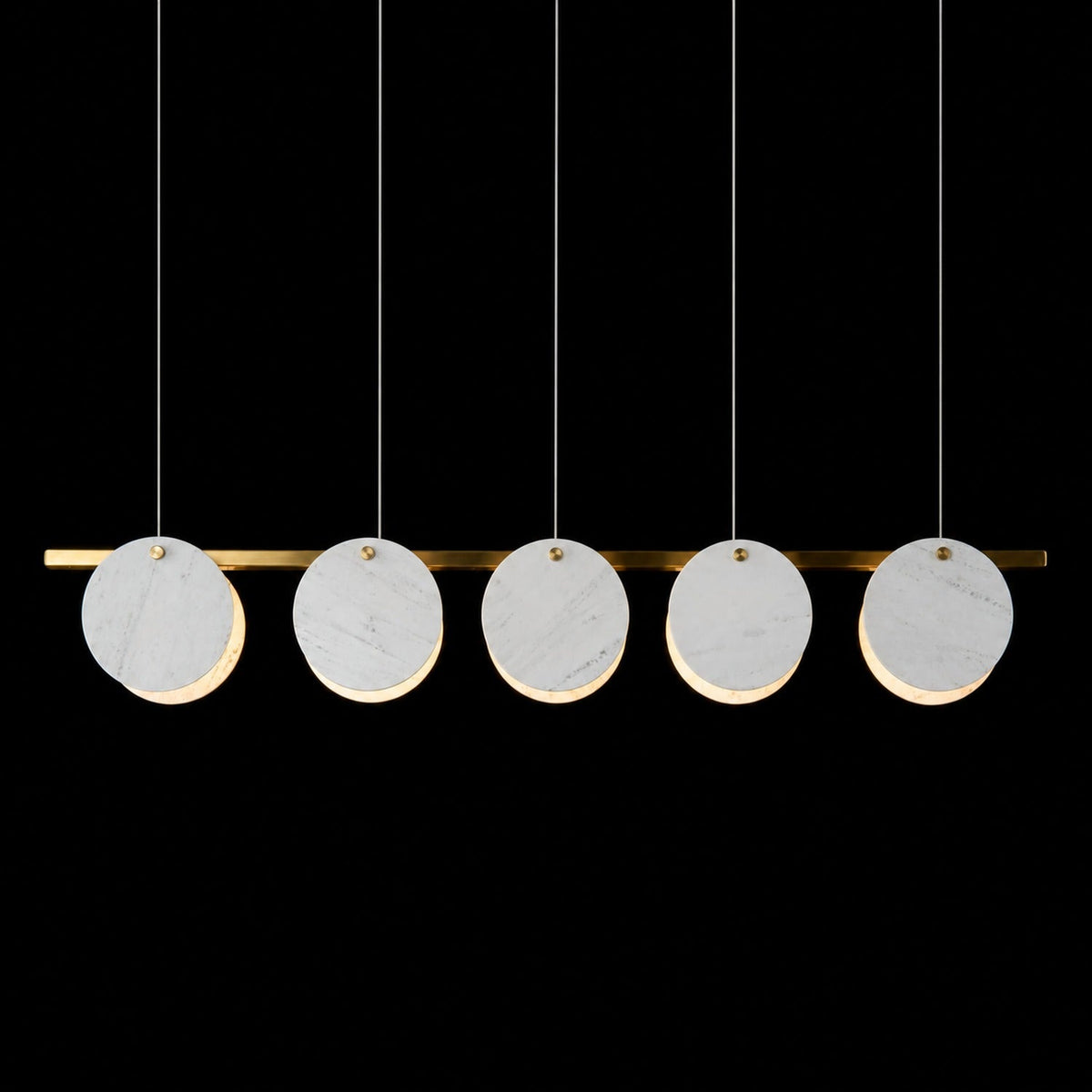 Modern Sculptural Luxury stone Linear Chandelier