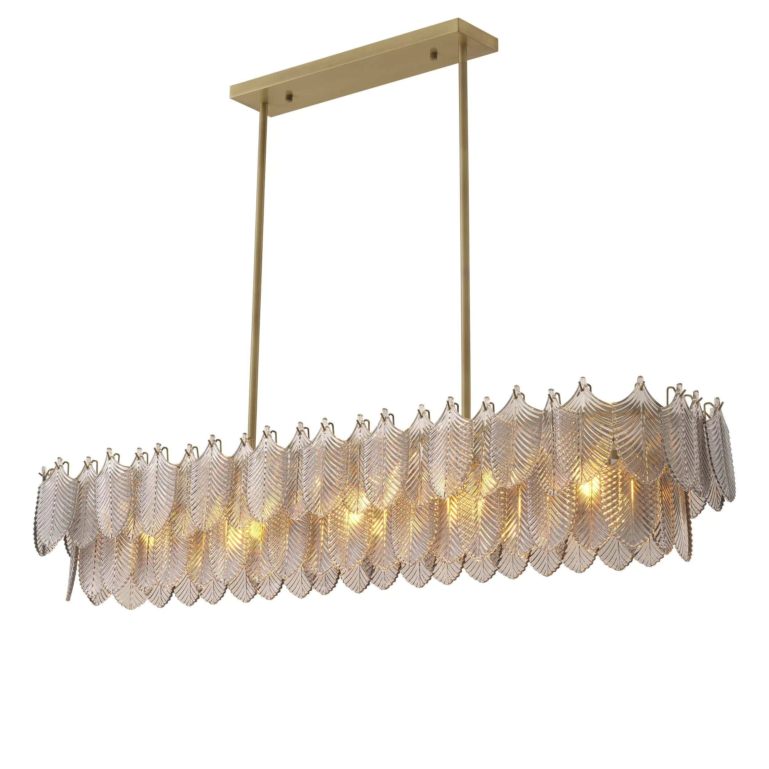 JC Rectangle Modern Glass Chandelier