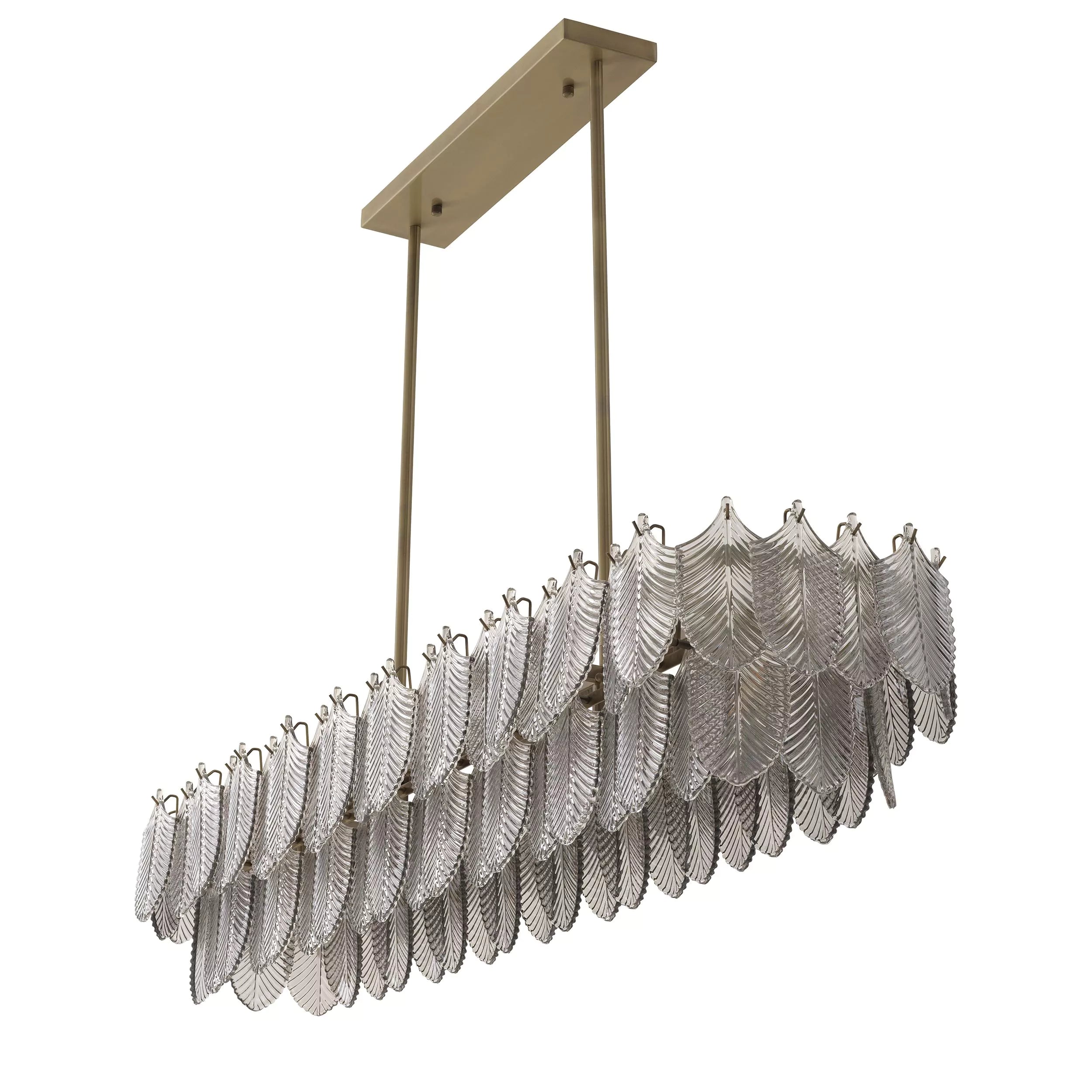 JC Rectangle Modern Glass Chandelier
