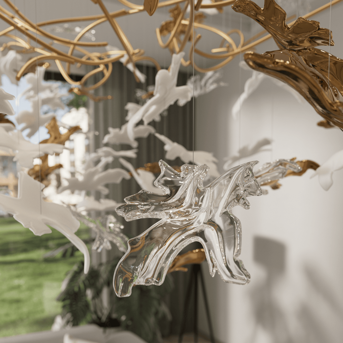 Vine Meteor Shower Crystal Spiral Chandelier