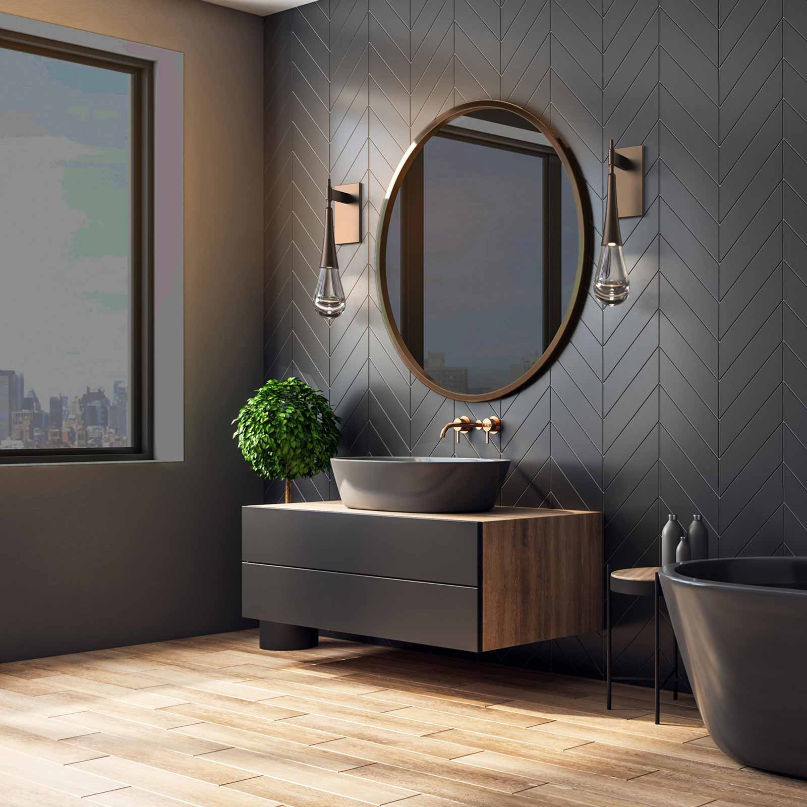 JC Water Drop LED Wall Sconce