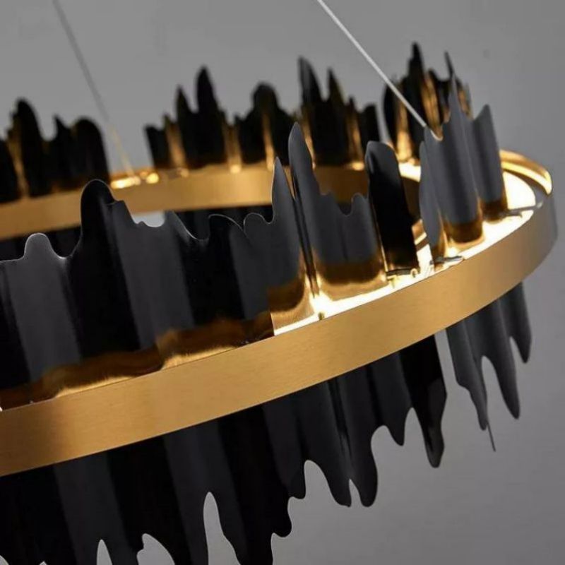 JC Wave Modern Sculpture Round Chandelier