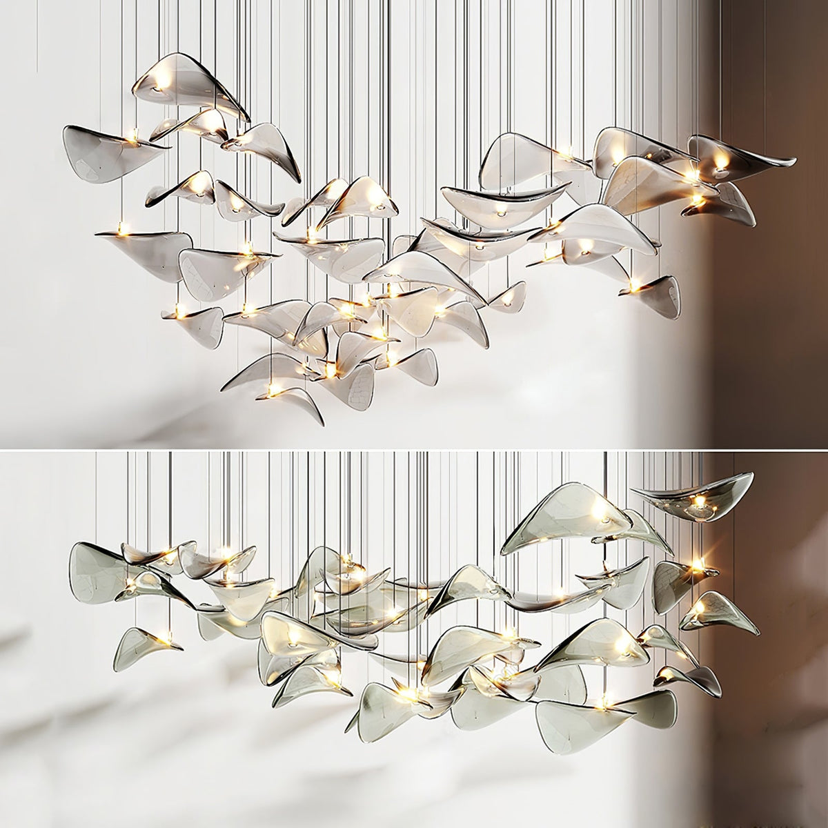 Calliope Modern Wave Floating Leaf Chandelier