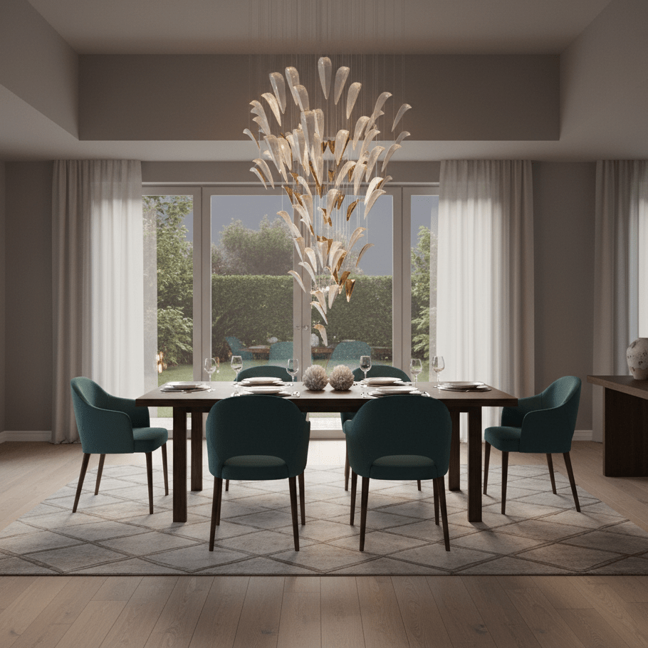 Galaxy White Feather Art Deco Chandelier