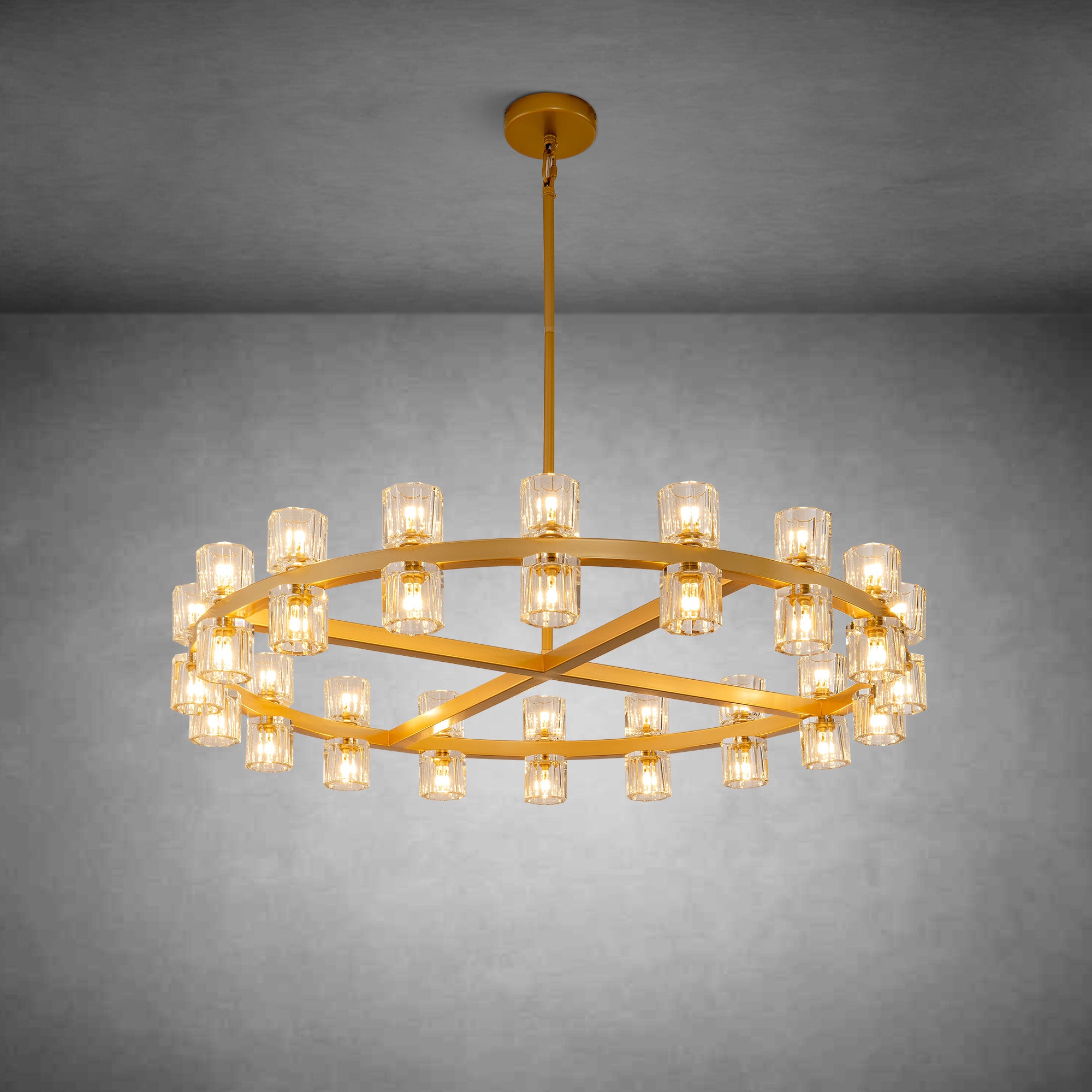 Modern Round Chandelier,K9 Crystal Chandeliers for Dining Room