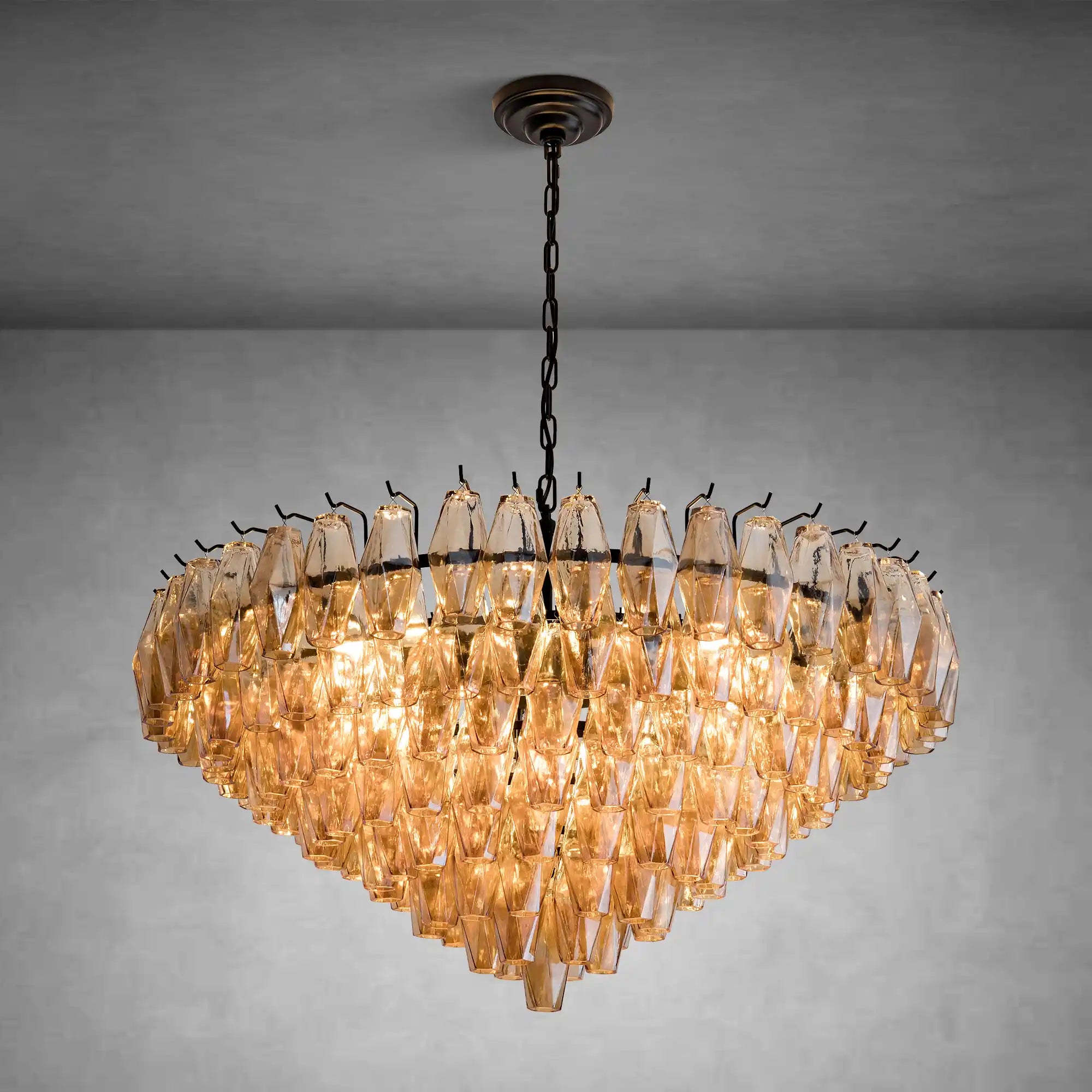 37" Extra Large Chandelier 14-Light Gold Modern Round Chandelier for Living Room