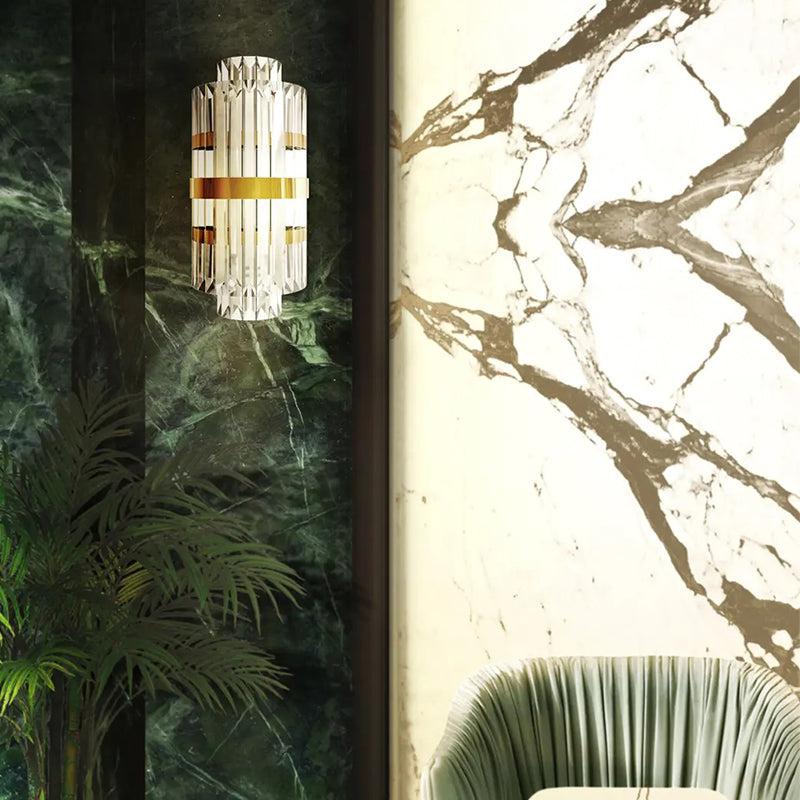 JC Luxury Hallway Crystal Wall Sconce 28.35" H