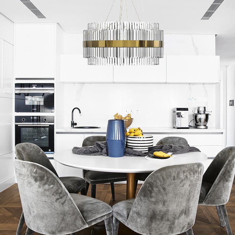 JC Luxury Gold Round Crystal Chandelier
