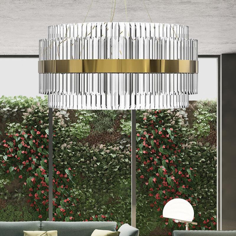 JC Luxury Gold Round Crystal Chandelier