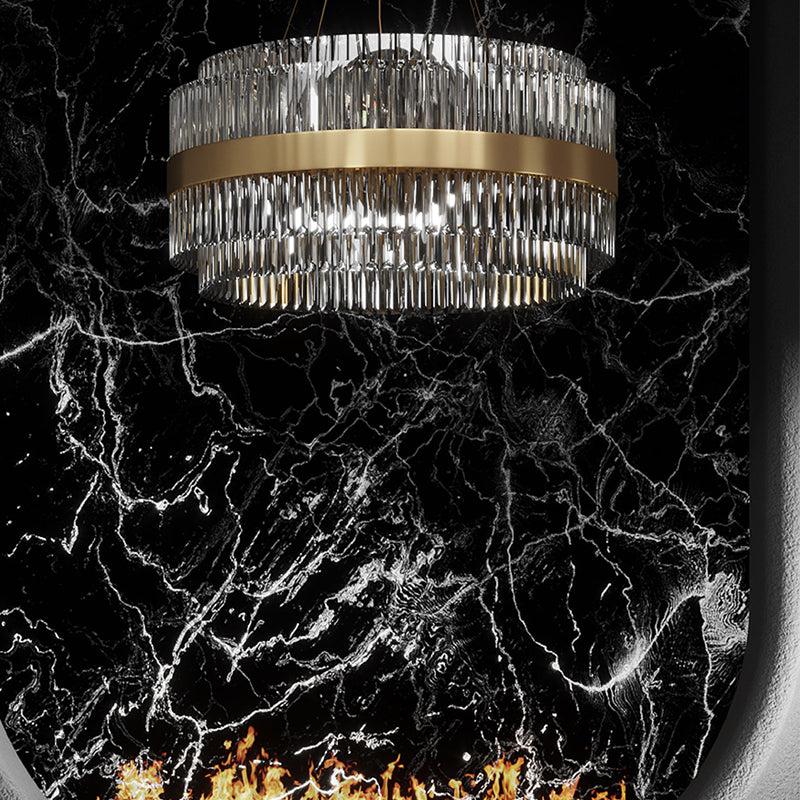 JC Luxury Gold Round Crystal Chandelier