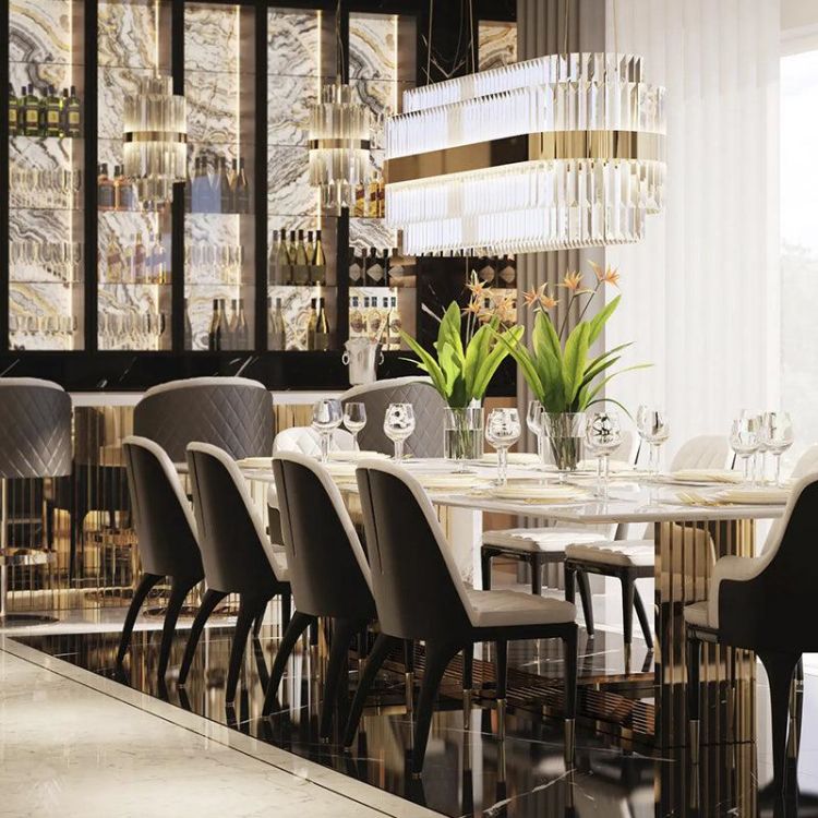 JC Luxury Interior Oval Dining Room Chandelier 63" L