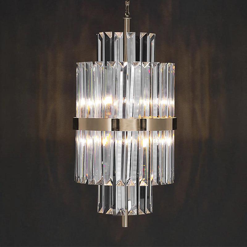 JC Luxury Crystal Pendant Light 12.2" D, Bar Pendant Light