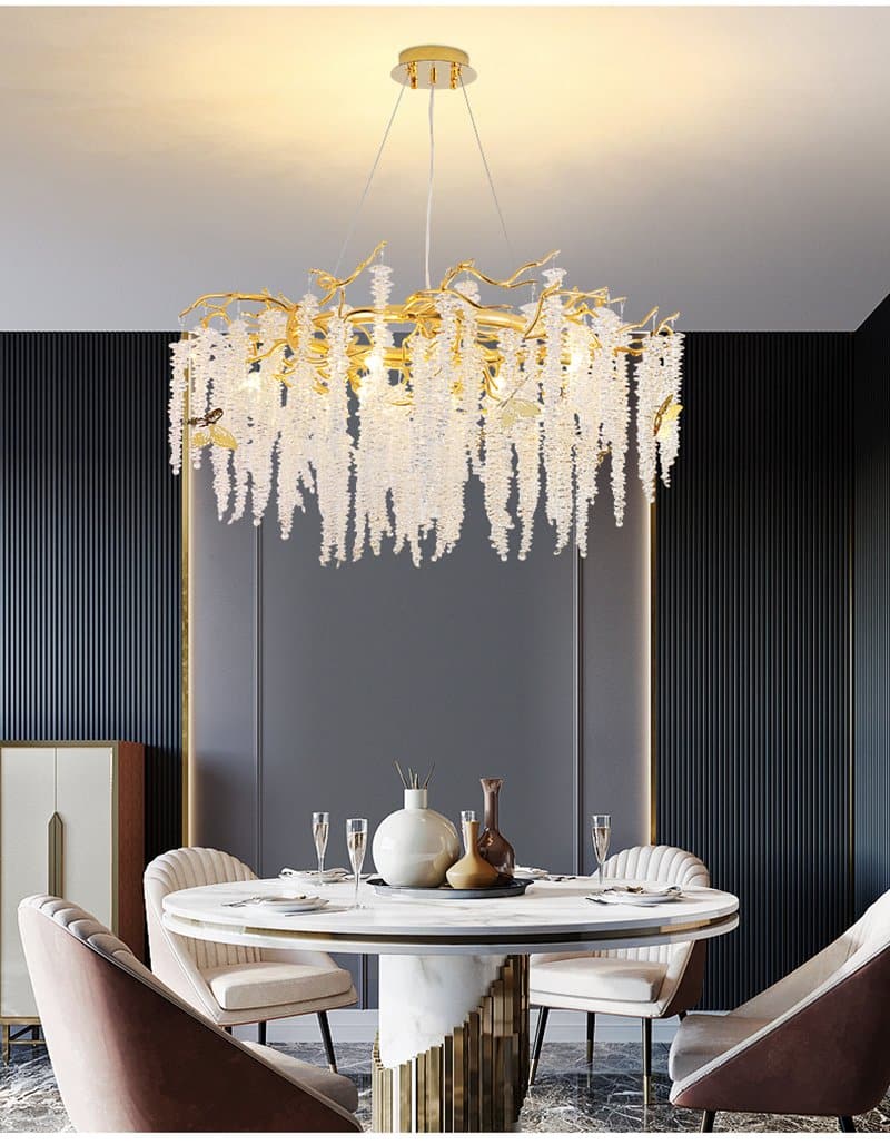 JC Branch Luxury Long Snowflake Crystal Chandelier