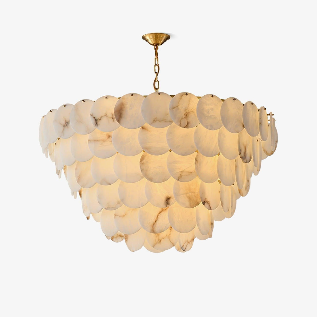 Alabaster Shell Brass Chandelier with 2/3/4/5/6 layer - Merlin Lamps