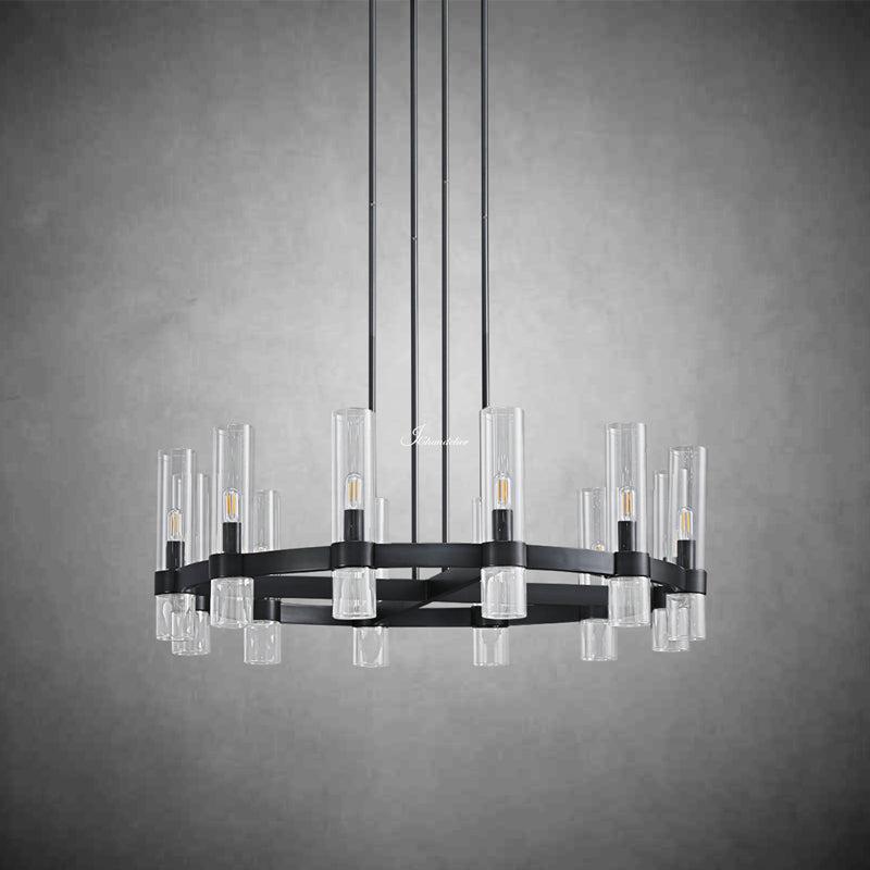 Ravion Round Blown Glass Chandelier 36"