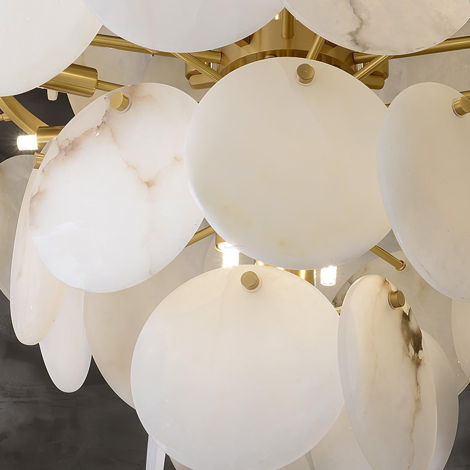 Alabaster Shell Brass Chandelier with 2/3/4/5/6 layer - Merlin Lamps
