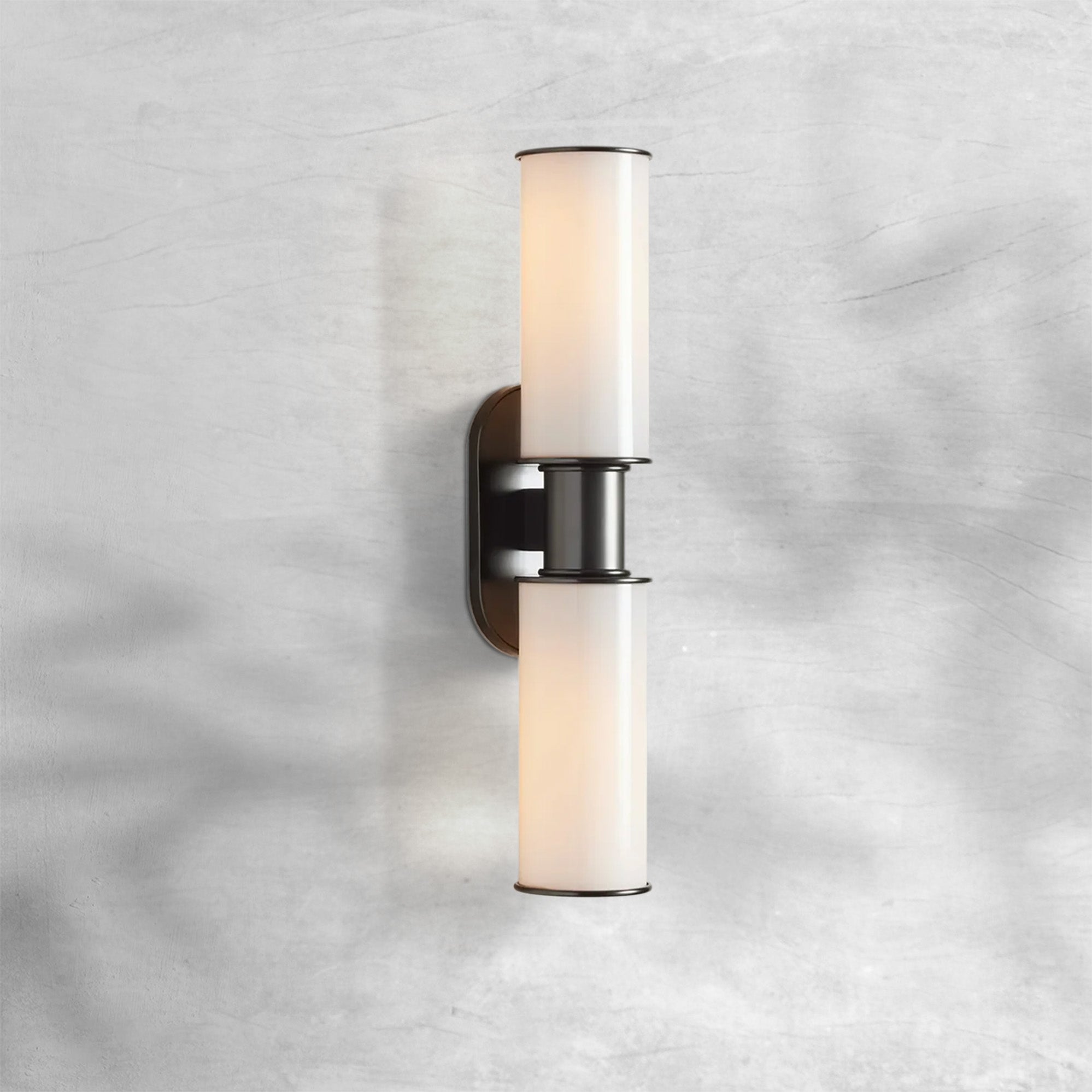 Harlin Modern Milk Glass 2-Light Wall Sconce