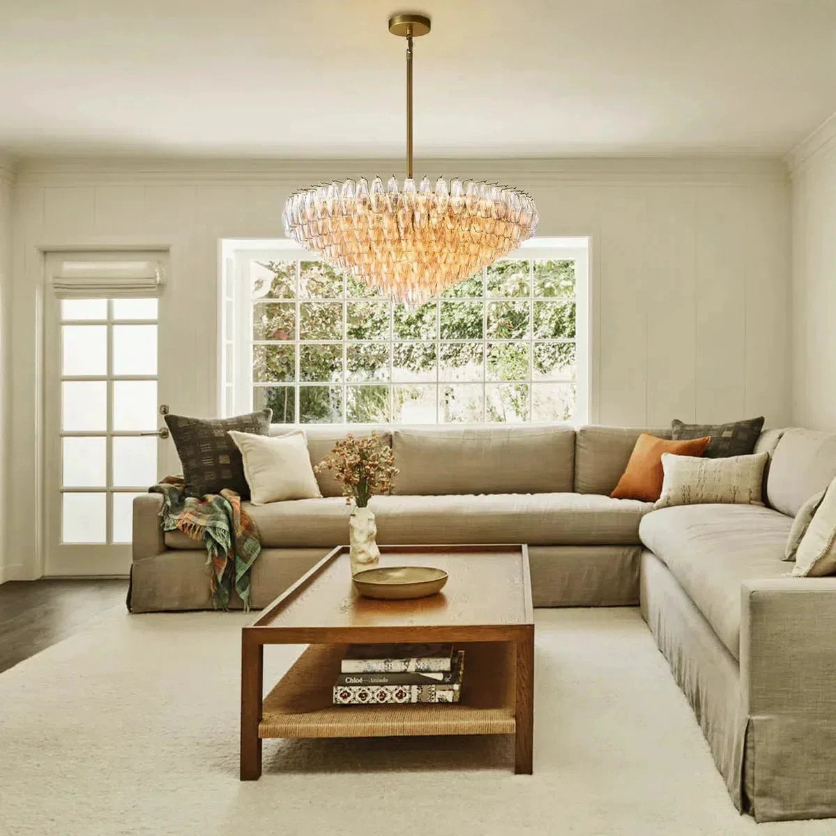 Cyra Glass Tiered Round Chandelier 37"D 47"D 62"D