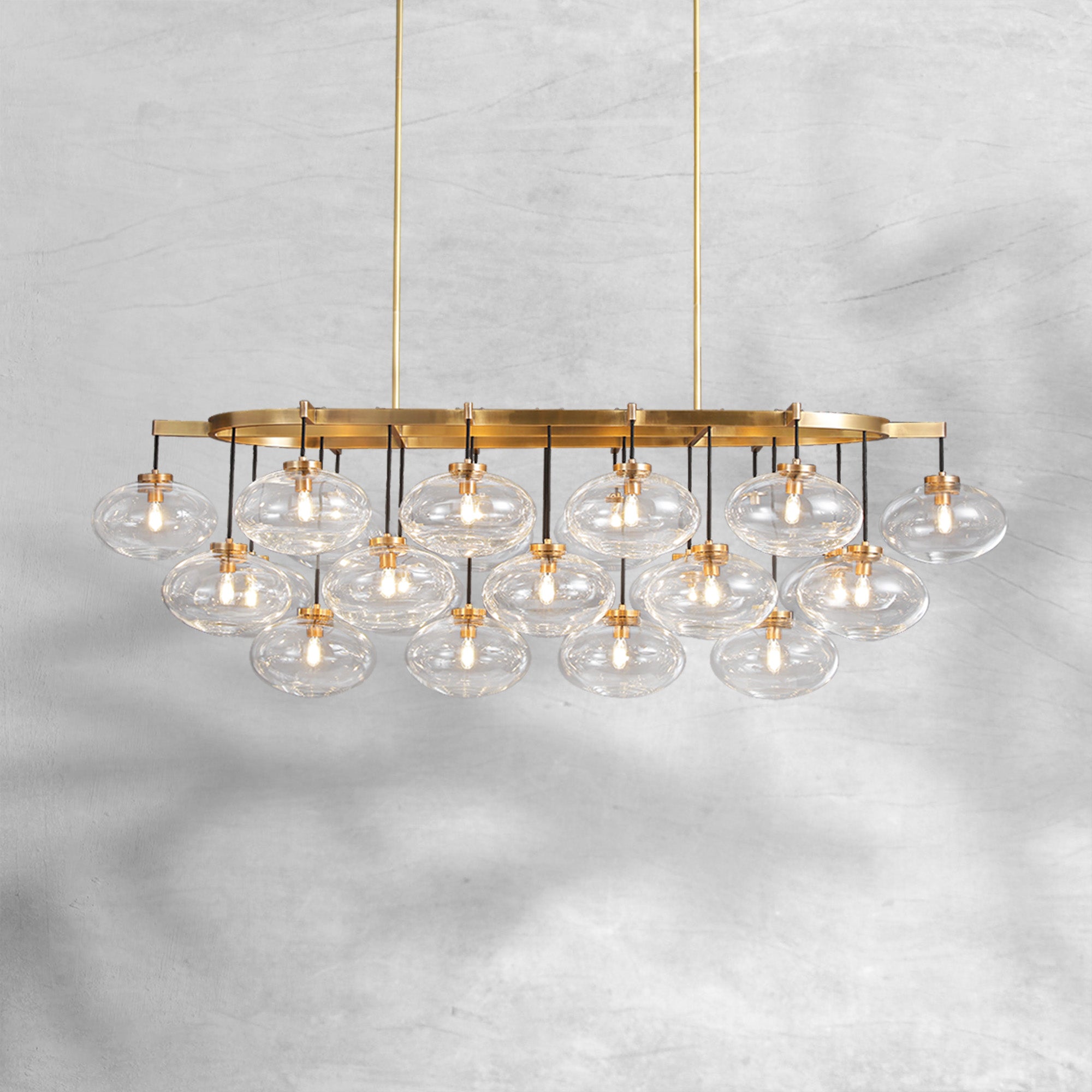 Cabrlet Clear Glass Linear Chandelier 72"