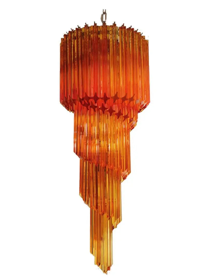 Murano Chandelier – Spiral – 86 prisms – Amber
