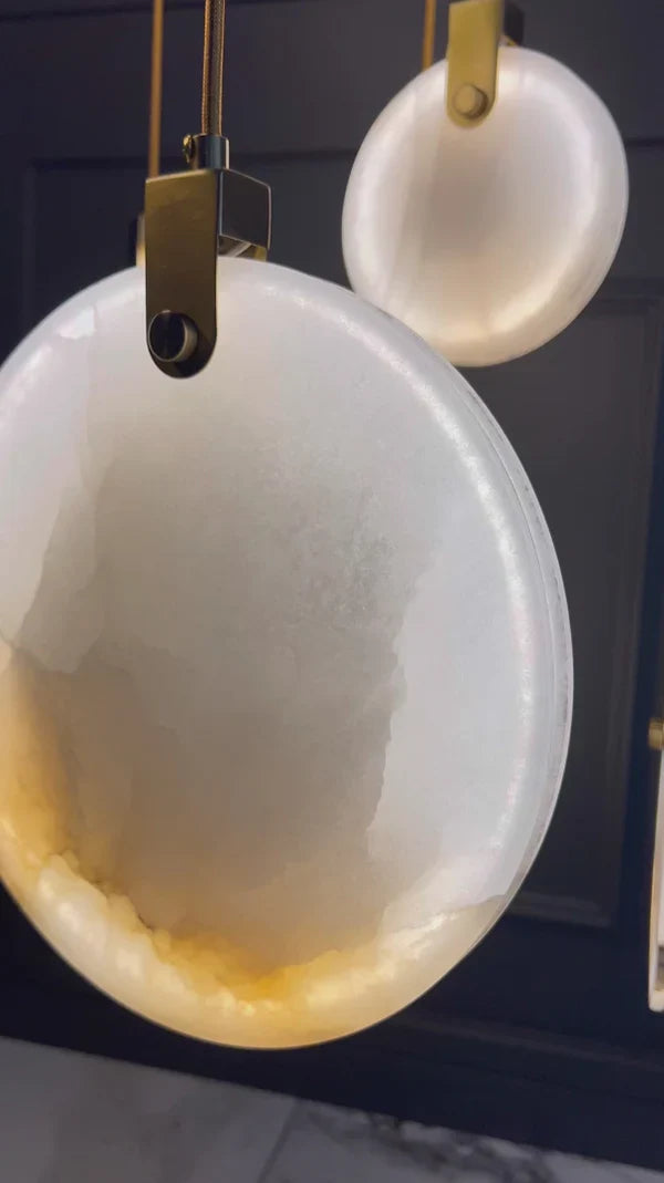 Moonshade Natural Marble Pendant Light Fixture Customized Canopy