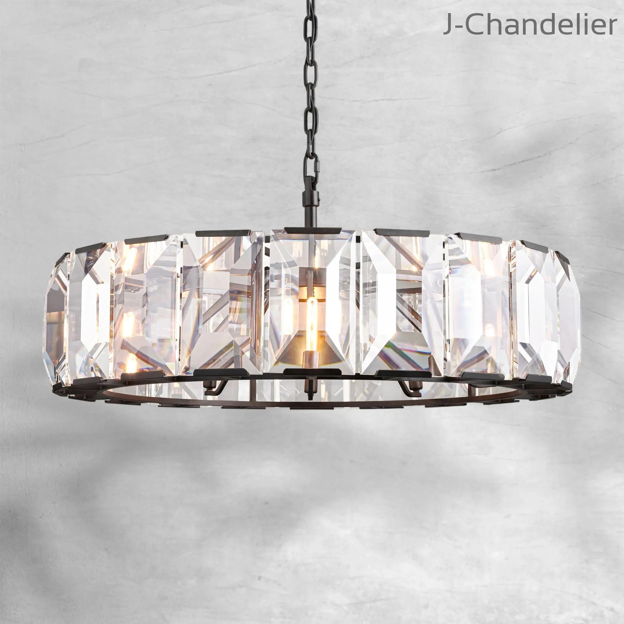 Harlew Crystal Round Chandelier 43"