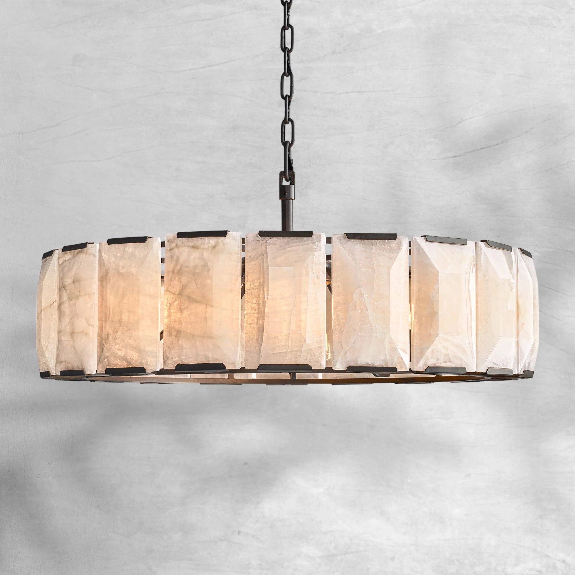 Harlew Calcite Round Chandelier 43"