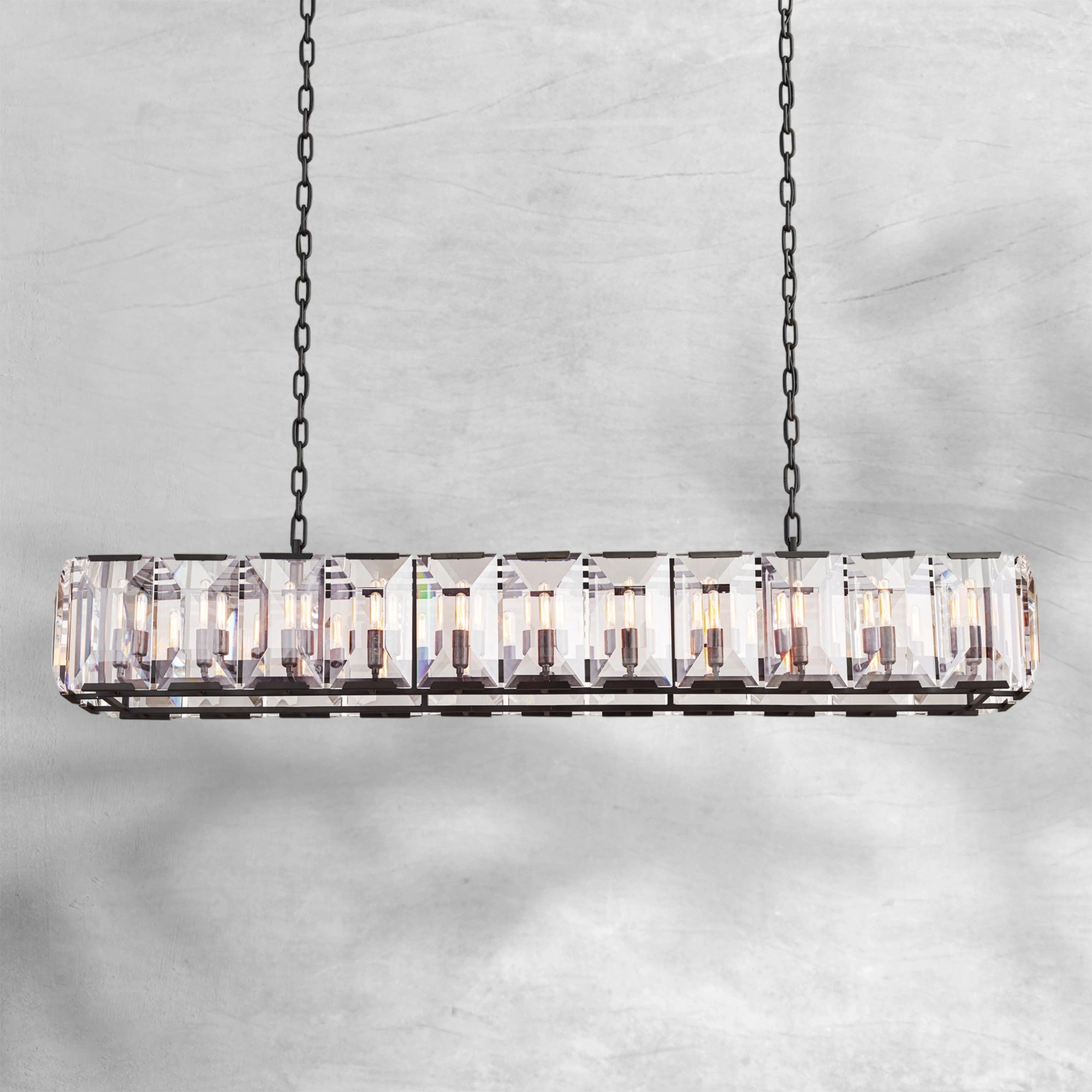 Harlew Crystal Rectangle Chandelier 42"54"62"74"