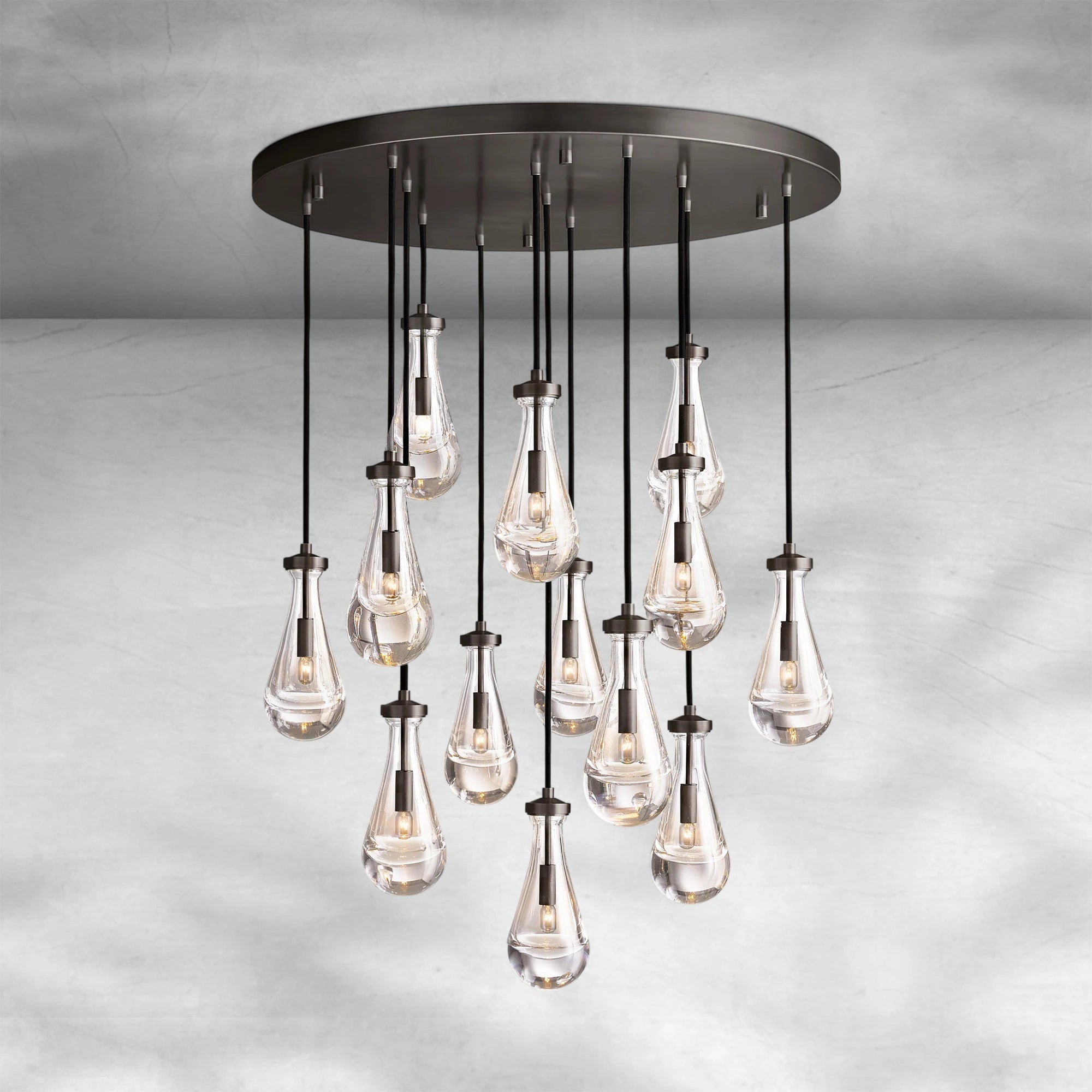 Raindrop Round Chandelier 36"